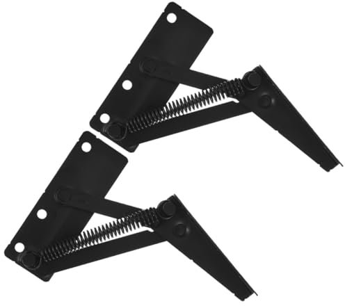 OUNONA 2pcs Spring Hinge Cabinet Hinge Sofa Accessories Cabinet Door Hinges Holder Cabinet Door Lift up Hinge Folding Hinges Heavy Duty Chest Hinges Cabinet Lifts Cold Rolled Steel Black