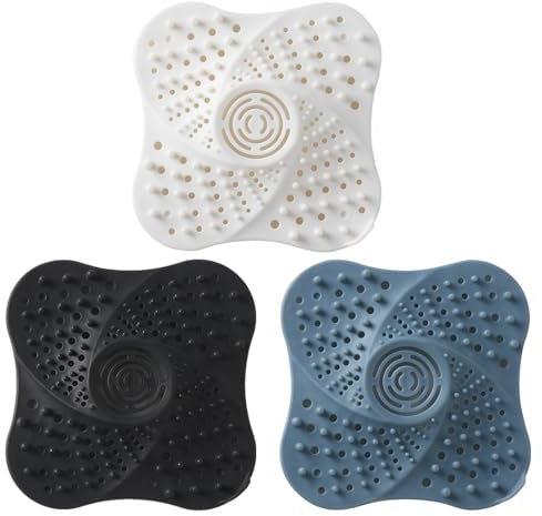 3 Pcs Filtro per Lavello in Silicone, Universale Filtro Capelli Doccia, Coperchi di Scarico per Doccia, Filtro per Lavello Protezione Scaricoper Scarico Cucina, Doccia