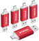 Thkailar 5 Pack 64GB USB C Flash Drive OTG High Speed for Store Data-USB 3.0 Thumb Drive C Jump Drive-Compatible with Samsung,Mac Pro,Laptops,Tablets,PC(Red)