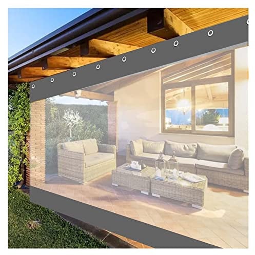 Tenda impermeabile in plastica per pergola con occhielli in metallo, per esterni, terrazza, balcone, 0,5 mm, resistente alle intemperie