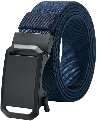 LionVII Ceinture élastique à cliquet avec boucle automatique, réglable et extensible, ceinture de travail pour homme, 130 cm