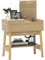 HOMCOM Tavolino da Salotto con 2 Prese AC e Porte USB, Tavolino da Soggiorno con Ripiano a Scomparsa e Ripiano Aperto in MDF, Stile Boho, per Soggiorno e Camera da Letto, 30x60x60.5 cm, Color Legno