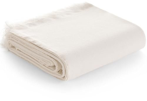 GAMUSI Sofaüberwurf für 2-Sitzer, Mehrzweck-Tagesdecke für Betten mit 90/105 cm, Jarapa Foulard, Sofaüberwurf, Baumwolle, einfarbig, 180 x 280 cm, naturfarben