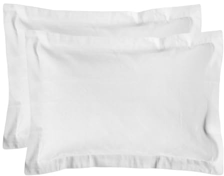 Home Sweet Home UK White PillowCases 2 Pack Cotton - 200 Thread Count Cotton White Pillow cases with Envelope Closure, 48x74 cm Pillow Covers, PillowCase 2 Pack