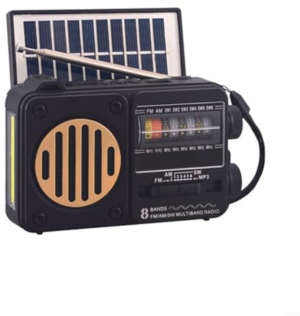 Fauhapyway Portable Solar Powered Radio ，FM AM SW With Speaker MP3 Player Built-in Flashlight Hand Crank For Outdoor Camping