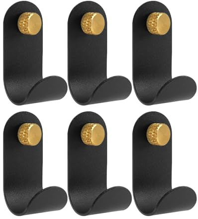 Haliya 8er Set Haken Akustikpaneele ohne Bohren, Schwarze Garderobenhaken aus Metall, Rostfrei & Korrosionsbeständig, Generisch Haken für Akustikpaneele, Wandhaken Garderobe