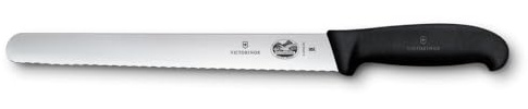 Victorinox Fibrox - Cuchillo jamonero largo para carne y jamón, afilado, acero inoxidable, 25 cm, color negro