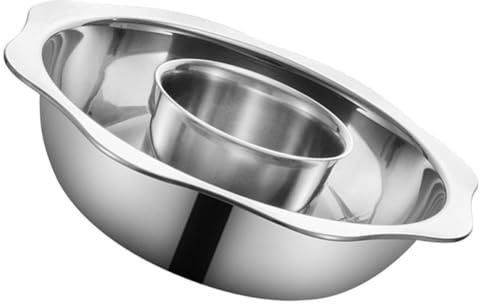 NUOBESTY Stainless Steel Hot Pot Divided Basin Two-Flavor Kitchen Cooking Pot for Home Use