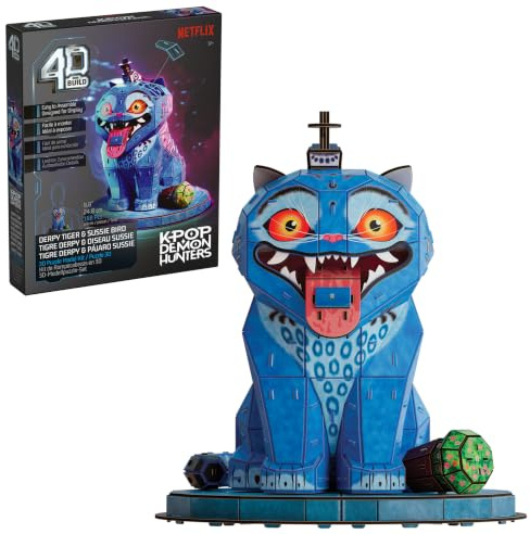 4D Build - K-Pop Demon Hunters - Derpy Tiger und Sussie Vogel - detailreiches 3D-Puzzle, aus hochwertigem Karton, 168 Teile, leicht zu Bauen, ab 12 Jahren