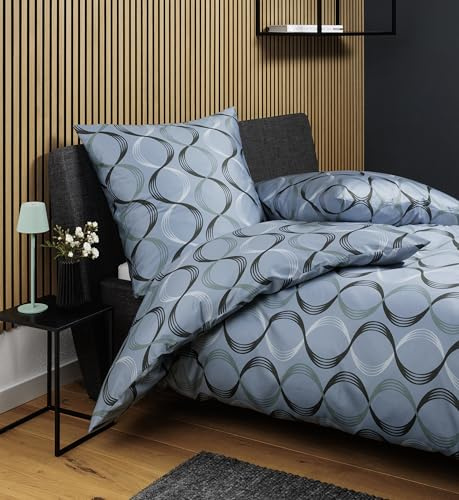 Janine J. D. 87112 Mako-Satin Bettwäsche, 135x200,80x80, gletscherminze