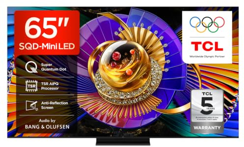 TCL 65C7L-UK 65 Inch SQD-Mini LED TV, 4K HDR 3000 nits and 1,152 dimming zones, Google TV, Dolby Vision & Atmos, Audio by Bang & Olufsen, 144Hz, Apple AirPlay 2 & Alexa (2026 New Model)