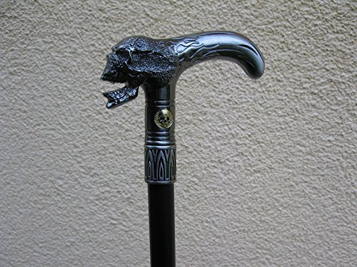 Gothic Metall Totenkopf Gehstock Spazierstock Wanderstock 97cm Metall Griff Walking Stick zerlegbar mit Geheimfach M70