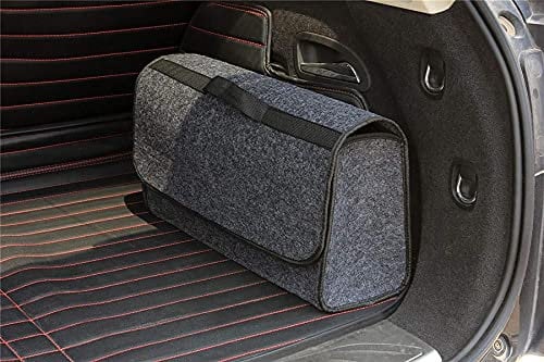 Vinsani Car Boot Organiser Bag Anti Slip Foldable for Storage Case Carpet Solution Interior Declutter Tidy Tools - Suitable for All Vehicles - Grey Large
