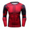 Red Plume Men's Film Super-Hero Series Compression Sports Shirt Skin Running Long Sleeve Tee - -