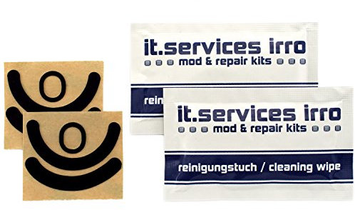 IT-Services Irro 2X Sets Glides/Mausgleiter/Mausfüße passend für Logitech G403 Prodigy / G603 / G703, inkl. 2 Reinigungspads