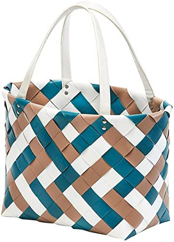 Kobolo Tasche Einkaufstasche Einkaufskorb geflochten Kunststoff Shopper MADEIRA BIG