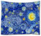 A.Monamour Wandteppiche Leuchtender Mond Und Sternenhimmel Ölgemälde Drucken Im Van-Gogh-Stil Hintergrund Textil Stoff Wandbehang Tapisserie Vorhänge Tischdecke Tagesdecke Strandtuch 153x203cm