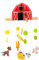 small Foot 11455 Mobile Bauernhof aus Holz, mit niedlichen Tierfiguren und klassischem Farmhaus für das Baby Zimmer