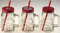 BWG Set of 3 Christmas Santa Shape Mason Jars Drinking Cups With Lid And Straw