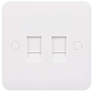 Schneider Electric Lisse White Moulded - Double Data Socket, CAT-5E, RJ45, GGBL7072C5S, White