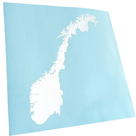 Kiwistar - Autoaufkleber - Norwegen Umriss Kontur - mattweiss - 24x19cm - Heckscheibe Auto Aufkleber wetterfest für Kfz LKW Mofa Truck - Sticker außen selbstklebend Tuning Zubehör für Fenster