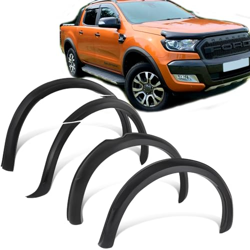 JHCHAN 3'' Kotflügelverbreiterung Radlauf Radabdeckung Bögen für Ford Ranger Wildtrak T7 PX2 MK2 2015-2018 Doppelkabine 20mm Kotflügel OHNE PDC
