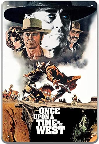 Once Upon A Time in The West Blechschild, Once Upon a Time in The West Filmposter Eisengemälde für Cafés, Bars, Pubs, Geschäfte, Wanddekoration, Retro-Schilder, 20,3 x 30,5 cm