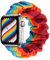 Tasikar Compatibile con Cinturino Apple Watch 41mm 40mm 38mm 45mm 44mm 42mm, Cinturini Scrunchies Elastici Stampati Compatibile per iWatch Ultra Serie 8 7 6 5 4 3 2 1 SE 42/44/45mm, Arcobaleno, L