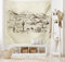 ABAKUHAUS amerikanisch Wandteppich und Tagesdecke, Wild West Cowboys aus Weiches Mikrofaser Stoff Waschbar ohne Verblassen Digitaldruck, 230 x 140 cm, Schwarz Beige