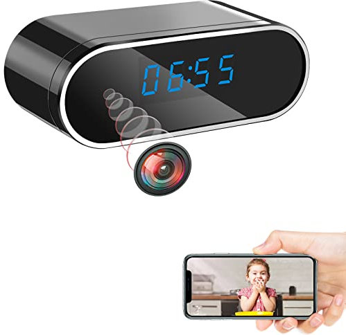 TANGMI Spy Camera, Clock WiFi Spy Cameras Hidden, 1080P HD Video Replay Surveillance Hidden Cameras with Automatic Night Vision & Motion Detection