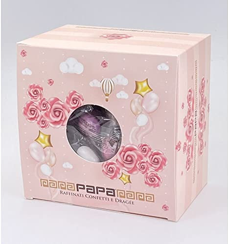 CONFETTI PAPA MONODOSE Cioccogolosi SFUMATI ROSA in Vassoio da 500 g Confezionati Singolarmente GUSTI: Cioccolatte - Cioccofragola - Cioccolampone - Frutto della passione