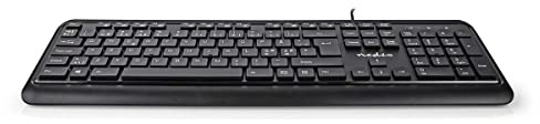 NEDIS KBMU200BKND Wired Keyboard | USB | Powered by USB | Multimedia | QWERTY | ND Layout | Yes