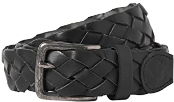 JACK & JONES Men's JACCARY Leather Belt Gürtel, Black, 90