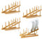 TIE-DailyNec 4 PCS Wooden Dish Rack Bamboo Plate Rack Stand Pot Lid Holder, Dish Drying Rack Kitchen Cabinet Organizer for Cup, Cutting Board, Bowl, Plate,Pot Lid