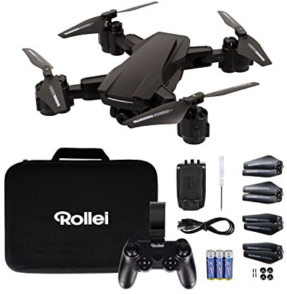 Rollei Fly 60 Combo Drohne, WiFi-Live-Bild Übertragung, 6-Achsen Gyroskop, lange Flugzeit, App Steuerung und inkl. Fernbedienung
