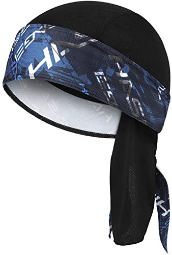 HASAGEI Bandana Herren Damen Atmungsaktiv Kopftuch Sports Bandana Cap Laufmütze Schnelltrocknend Kopftuch Unterm Radhelm Sommer Kopftücher Fahrrad Mütze (Blau)