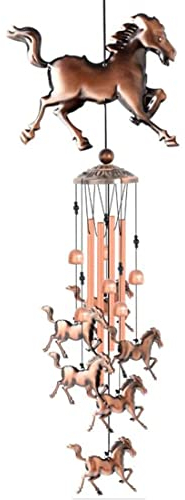 Aflytep Vintage Windspiele, Pferde Windspiele Musik Windspiele für Familie Damen Festivals Balkone Veranden Gartendekoration