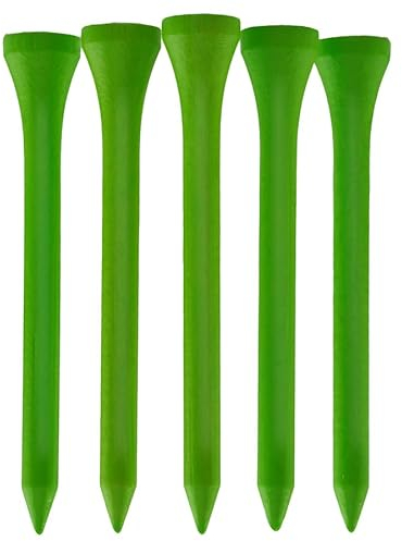 TH Golf Bambus-Golf-Tees, 70 mm, 50 und 100 Stück, mehrere Farboptionen, umweltfreundlich, nachhaltig, langlebig, Bambus-Golf-Tees (100, Neongrün)