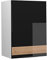 Vicco Hängeschrank Fame-Line, hängender Küchenschrank, Schwarz Eiche Hochglanz/Weiß, 45 cm
