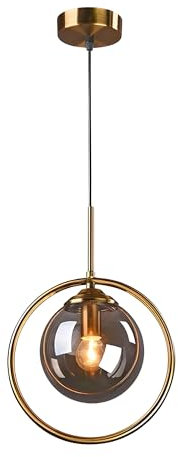 MOSSODOR Smokey Grey 30cm Pendant Light Industrial Ceiling Light E14 (Included) Bulb Base Matal Ring Light for Kitchen, Dining Room, Bedroom, Restaurant, bar