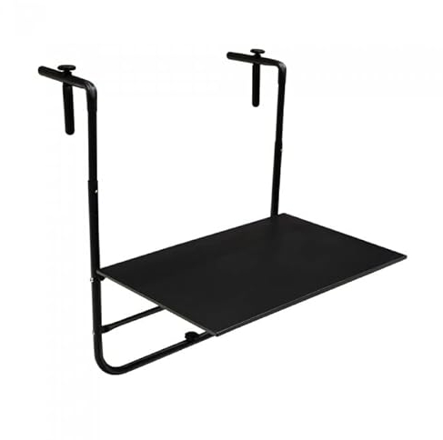 Grindi - Balkon Klapptisch, Hängetisch, Bistrotisch, verstellbar Beistelltisch mit 3-stufige Höhenverstellung - Schwarz, SSB 1 - für Garten, Balkon, Terrasse, Flache, Geländer