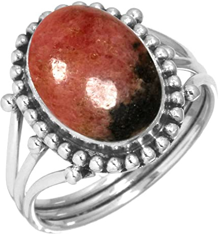 Jeweloporium Lapis, Mondstein, Perle, Kristall, ovaler handgefertigter Ring aus echtem 925er Sterlingsilber, Boho-Schmuck aus natürlichem Edelstein für Frauen