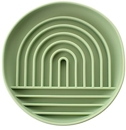Silicone Slow Feeder Bowl With Suction Base (Green)