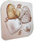 oggettando, Orologio da tavolo in ecopelle stampa CUORI 50 ANNI in scatola da regalo. Bomboniere Matrimonio, Anniversari e regali utili, originali economici (16x16)