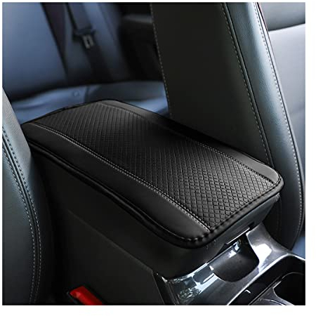 CGEAMDY Leder Armlehnenkissen für Autos, Bezug für Mittelkonsole für Armlehne, Bequemes Zubehör für Autositze für die meisten Autos, Motorräder und SUVs (Schwarzgrau)