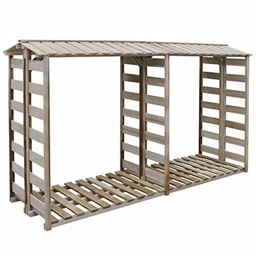 Homgoday Holzschuppen 300 x 90 x 176 cm aus imprägniertem Kiefernholz, Gartenhaus für Gartengeräte, Gartenhäuser, Lagerhaus für den Außenbereich