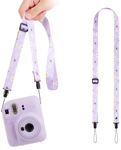 VOVMOEYA Kids Camera Strap - Lanyard for Kids Camera, Compatible with Fujifilm Instax Mini, Sony ZV-E10, ZV-1, ZV-1F, Canon EOS M50, Nikon DSLR - Purple