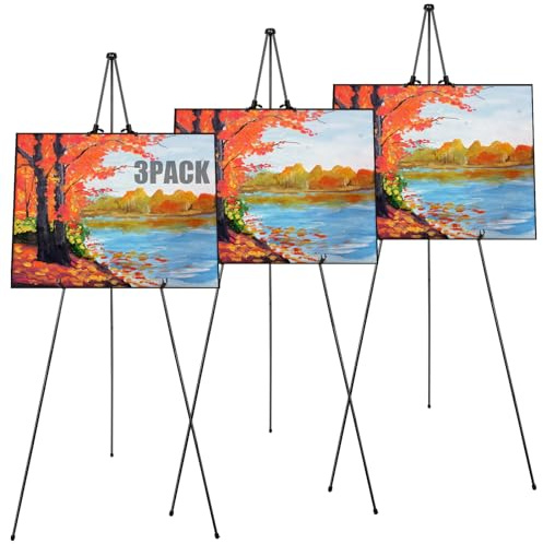 STARVAST 3 Stück Verstellbare Staffelei, Künstler Staffelei 160 cm Höhe Metall Poster Staffelei, Zusammenklappbare Stativ Staffelei für Kunstdisplays, für Hochzeitszeichen, Malerei