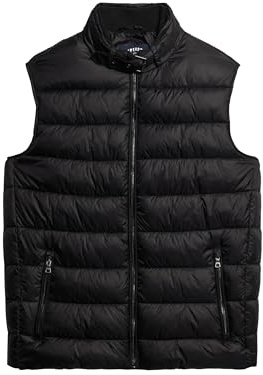 Superdry Herren Leichte Steppweste Schwarz L