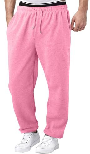 KONG JIMFAN Jogginghose Herren Arbeitshosen Cargohose Sport Arbeitslatzhosen Männer Fahrrad Regenhose Herren Lange Unterhosen Herren Cargohosen Torwarthose Herren Berghosen(Rosa,XL